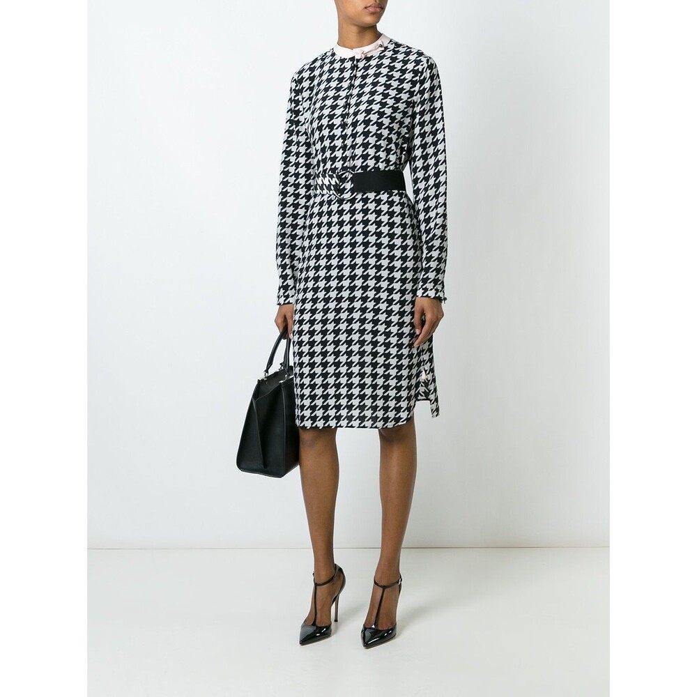 Salvatore Ferragamo Houndstooth Printed Silk Dress, size IT 40, US 4, NWT